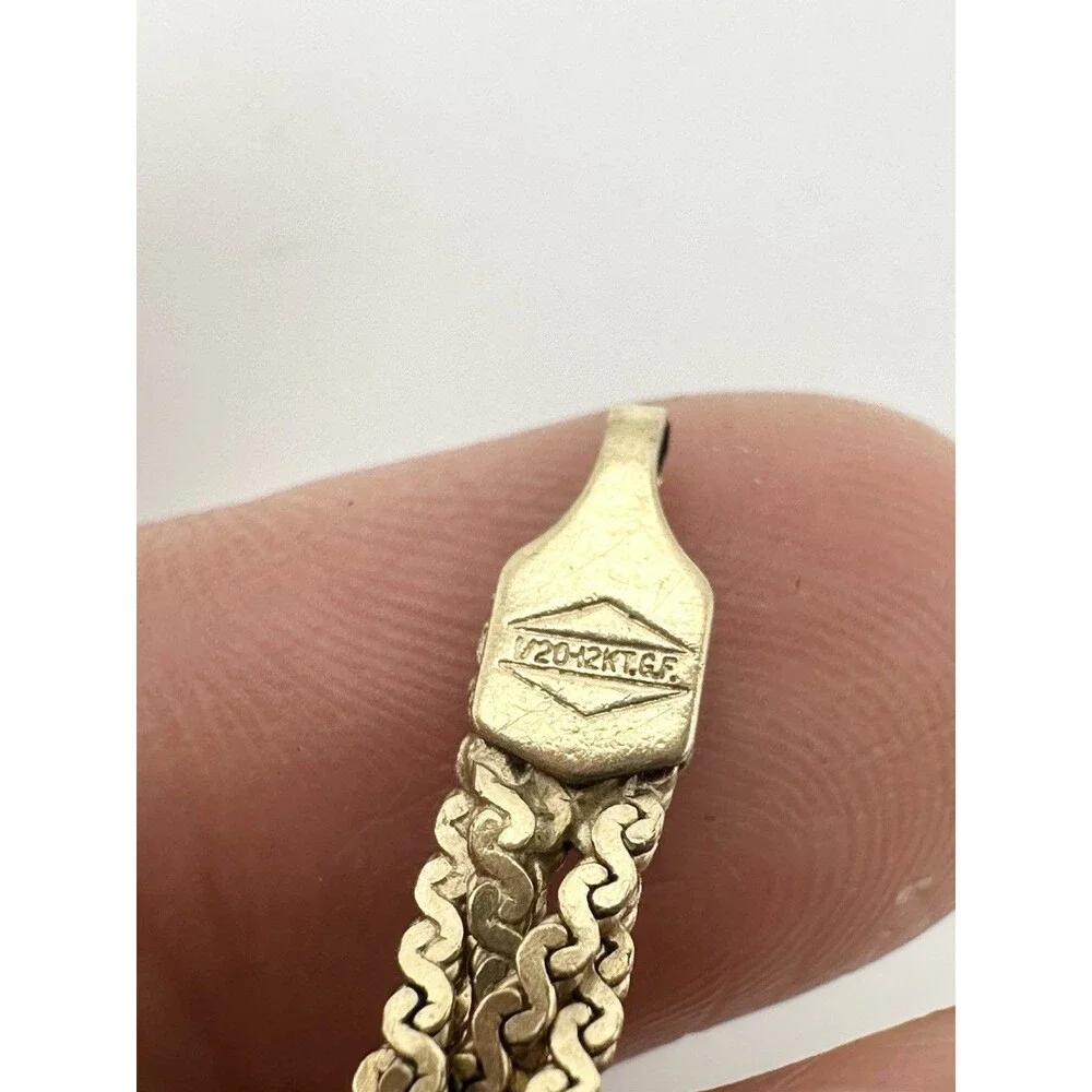 Vintage 12k Gold Filled Serpentine Chain Bracelet 7” 3.5mm Wide